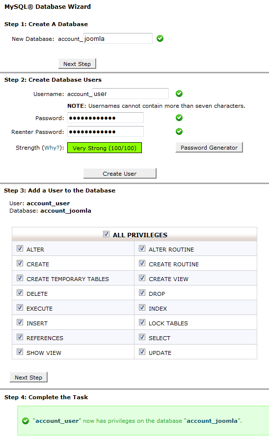 MySQL數據庫向導Joomla